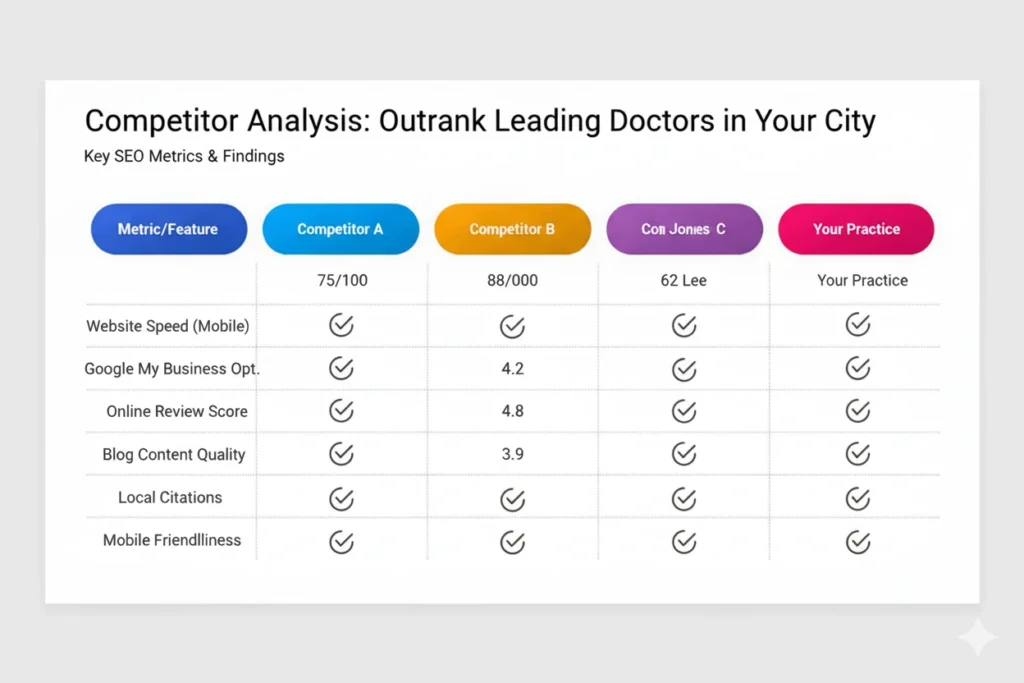 Competitor Analysis: Outrank Leading Doctors in Your City