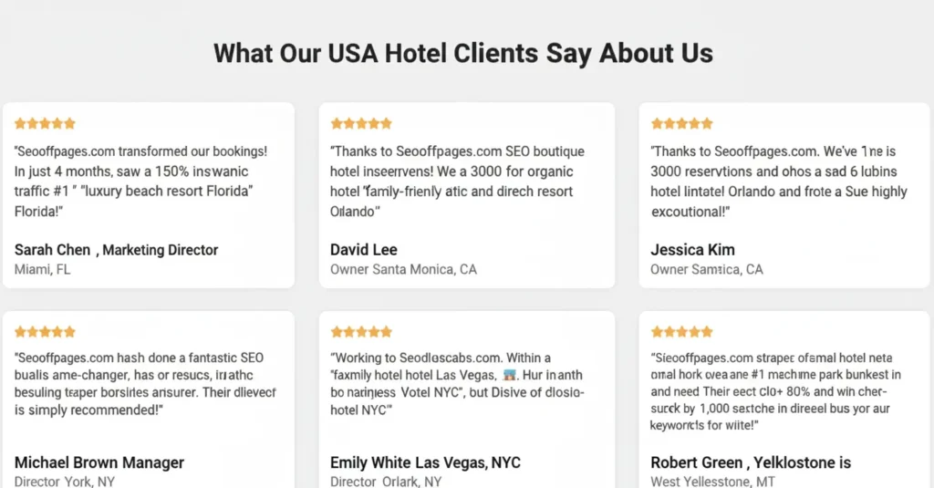 What Our USA Hotel Clients Say About Us