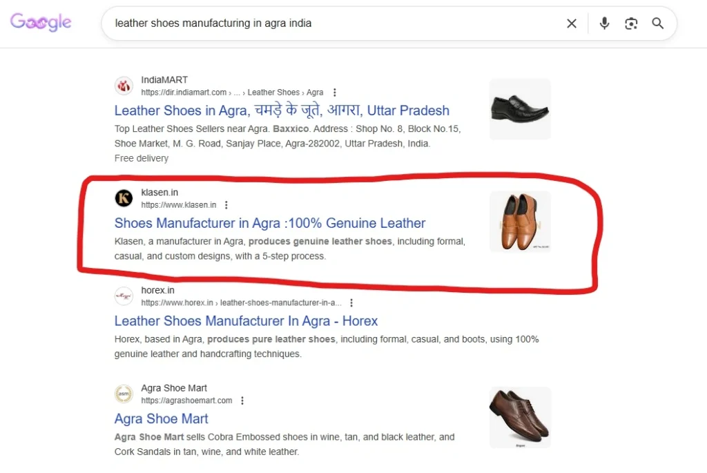 First-Page SERP Ranking for Competitive Footwear Keywords