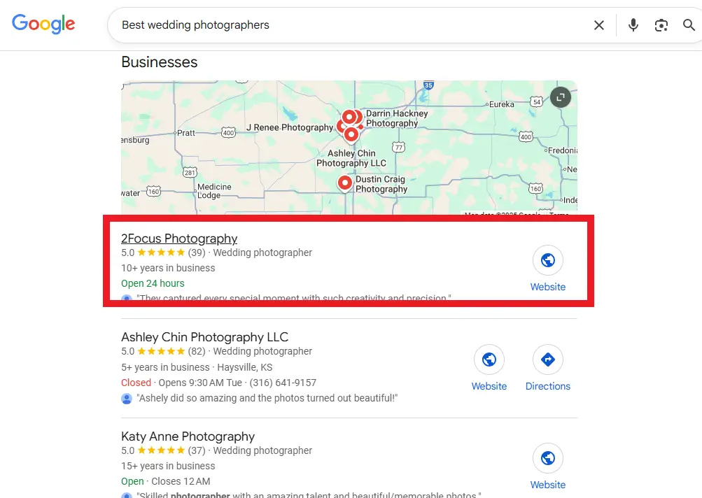 Local SEO for Photographers (Rank in Nearby Cities & Areas)